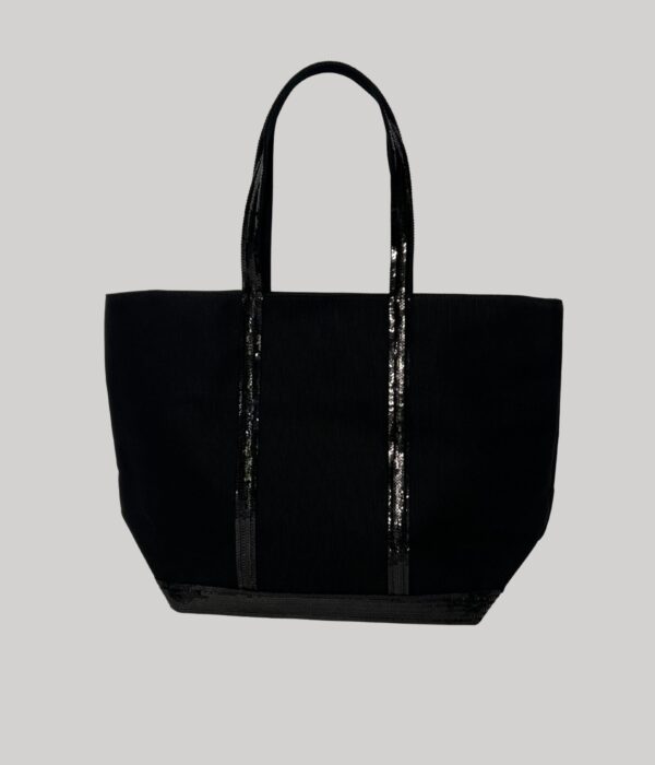 Cabas L noir Vanessa Bruno zippé en toile