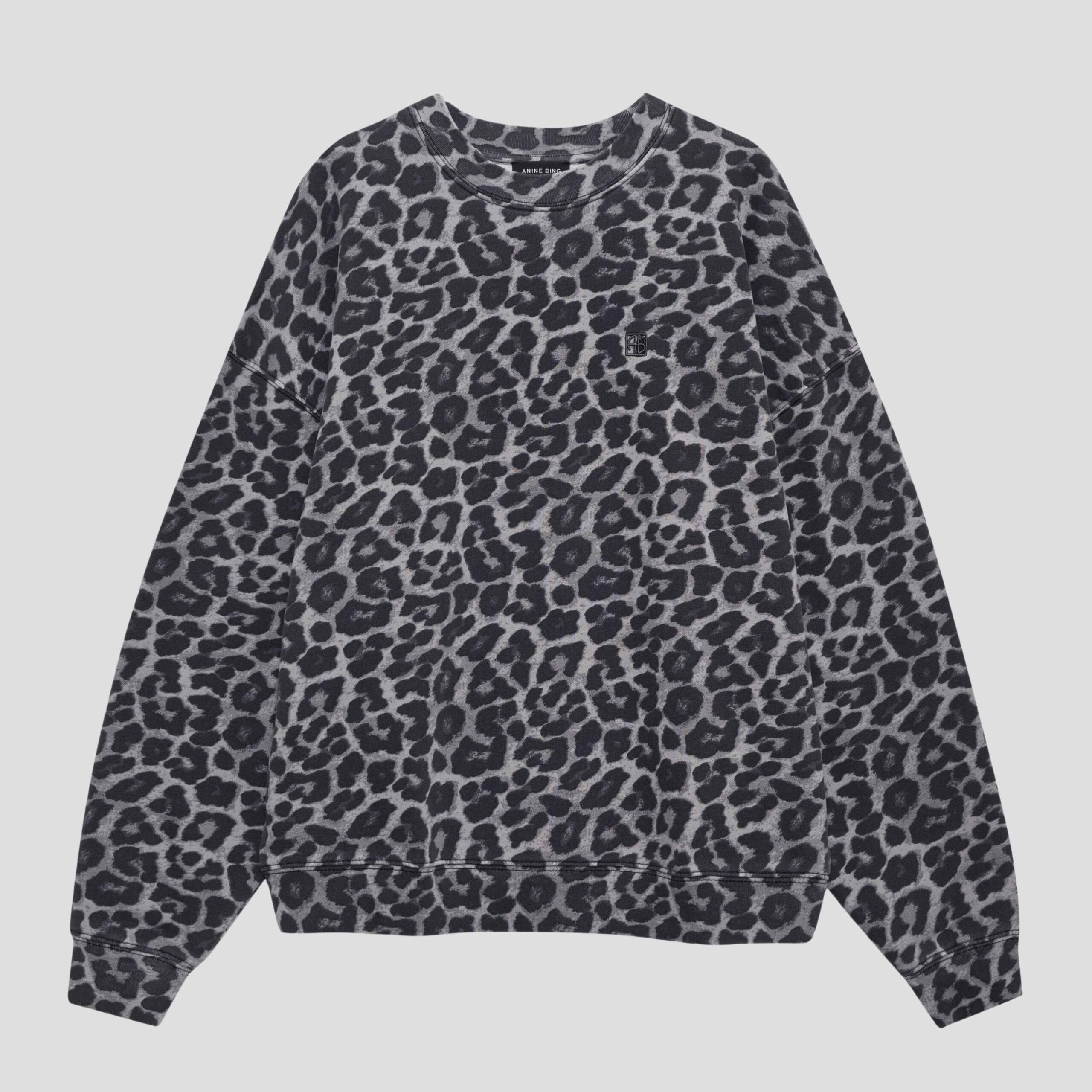 ANINE BING - Miles Sweatshirt Grey Leopard