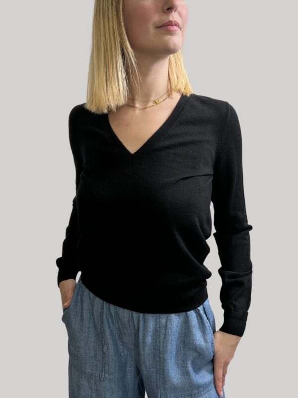 BOMPARD - Pull Col V Cachemire Ultrafin Noir