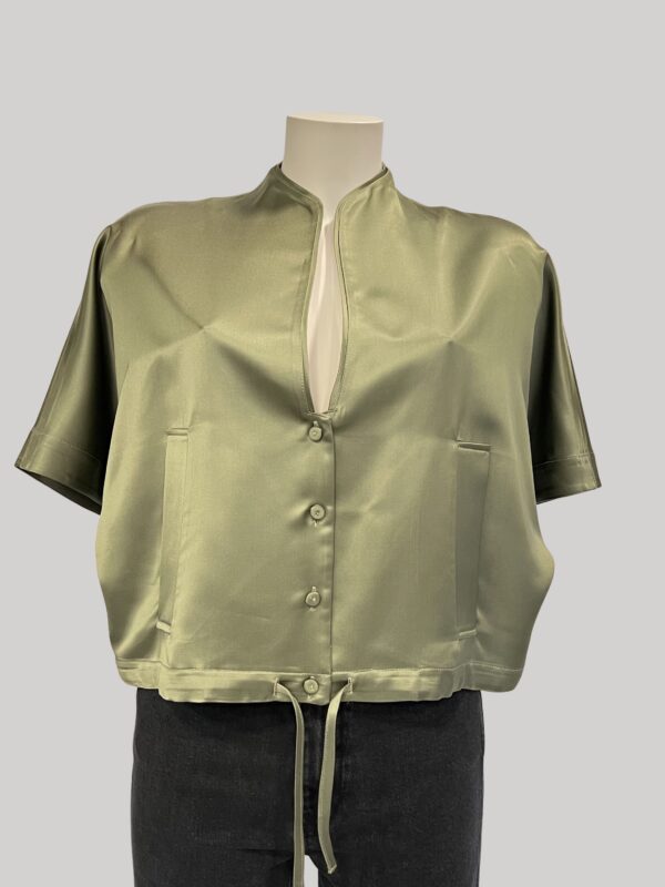 MARGAUX LONNBERG - Chemise Isha Kaki Satin