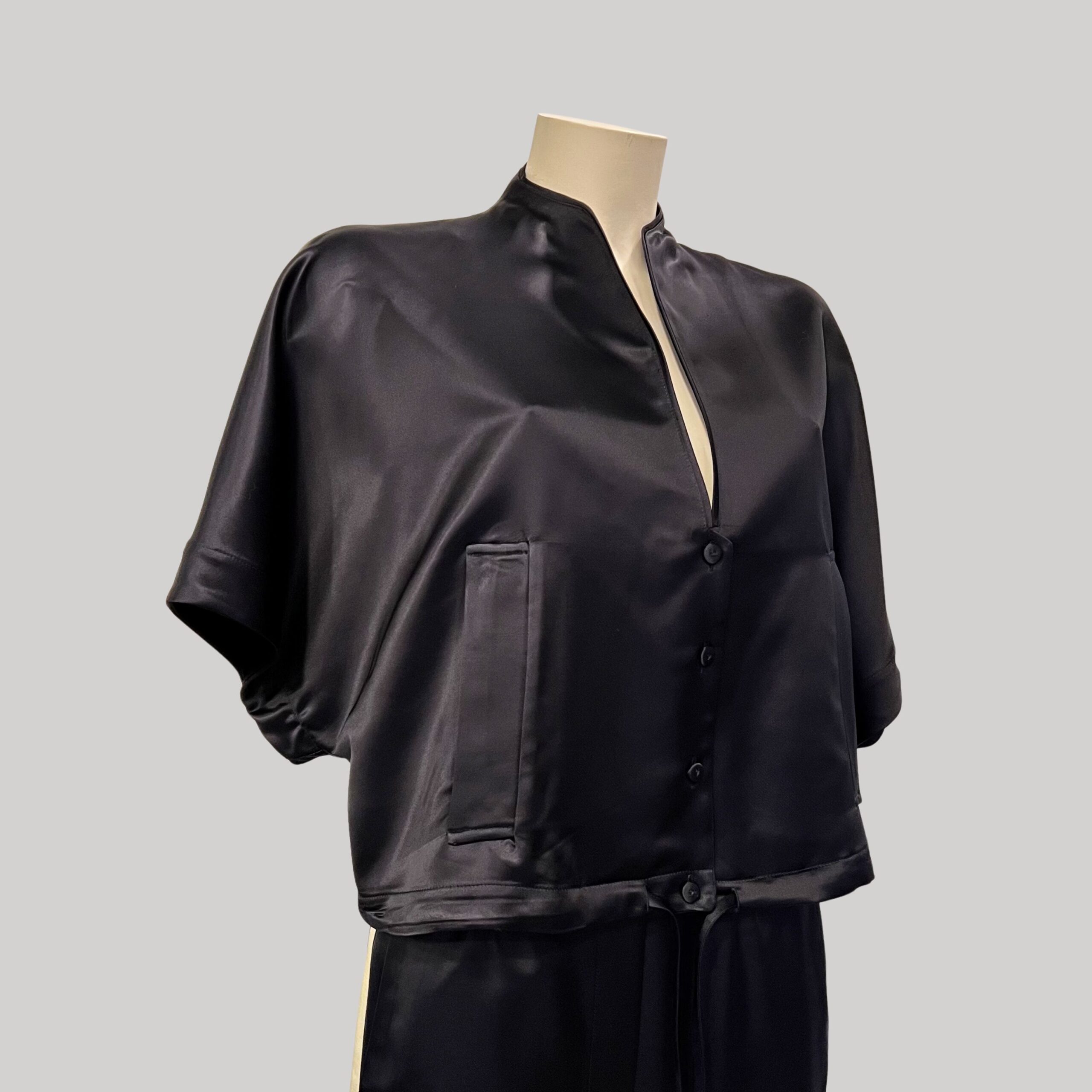 MARGAUX LONNBERG - Chemise Isha Navy Satin