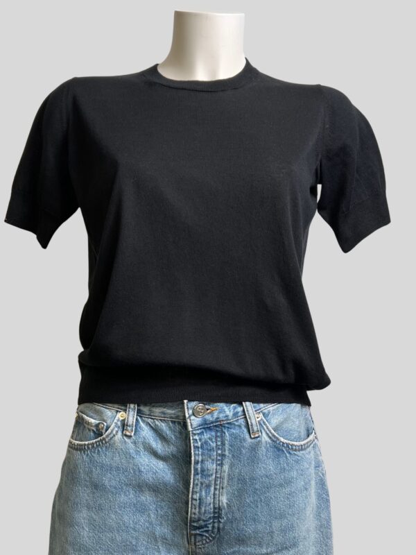 C.T.PLAGE - Pull Maille Fine En Coton Et Soie Noir