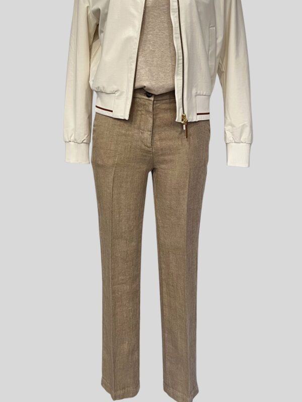 MYTHS - Pantalon Cigarette Lin Beige